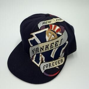 Vintage NY Yankees Fitted 7 5/8 American Needle Big Logo Hat MLB
